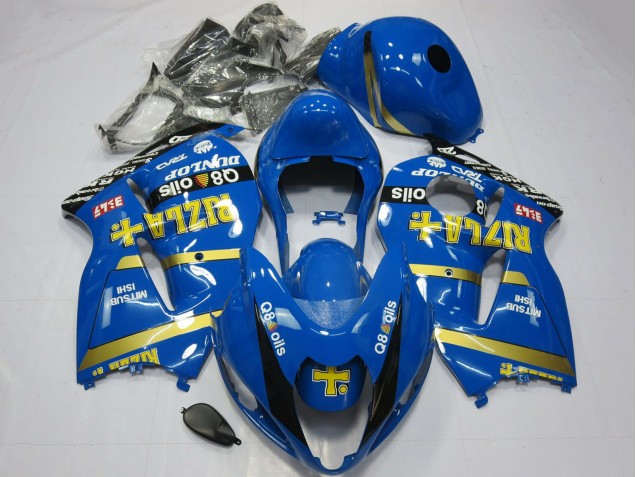 1996-2007 Suzuki GSXR 1300 Motorcycle Fairings - Blue Gold Rizla Australia for Sale