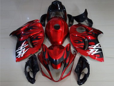 2008-2020 Suzuki GSXR 1300 Motorcycle Fairings - Red Black Flame Australia for Sale