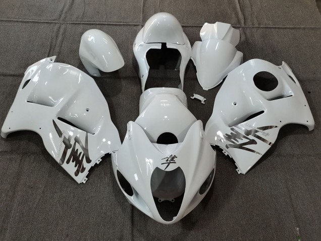 1996-2007 Suzuki GSXR 1300 Motorcycle Fairings - White OEM Style with Silver Decals Australia for Sale