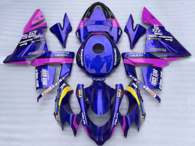 2004-2005 Kawasaki ZX10R Motorcycle Fairings - Blue and Pink Trick Star Australia for Sale