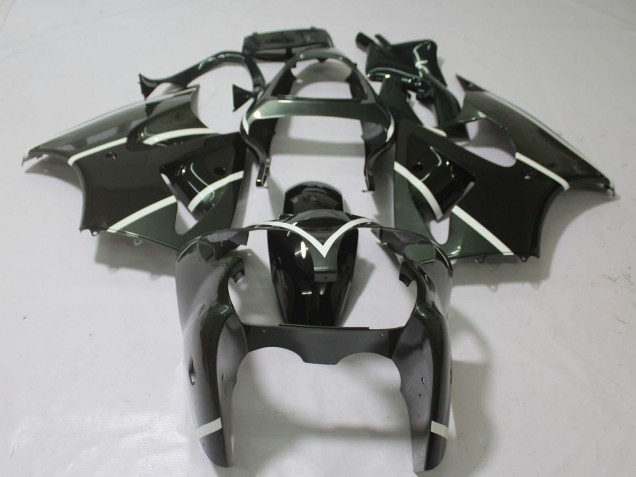 2000-2002 Kawasaki ZX6R Motorcycle Fairings - Glossy Black White Australia for Sale