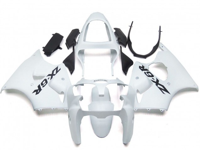 2000-2002 Kawasaki ZX6R Motorcycle Fairings - Glossy White Australia for Sale