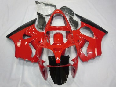 2000-2002 Kawasaki ZX6R Motorcycle Fairings - Red Glossy Black Australia for Sale