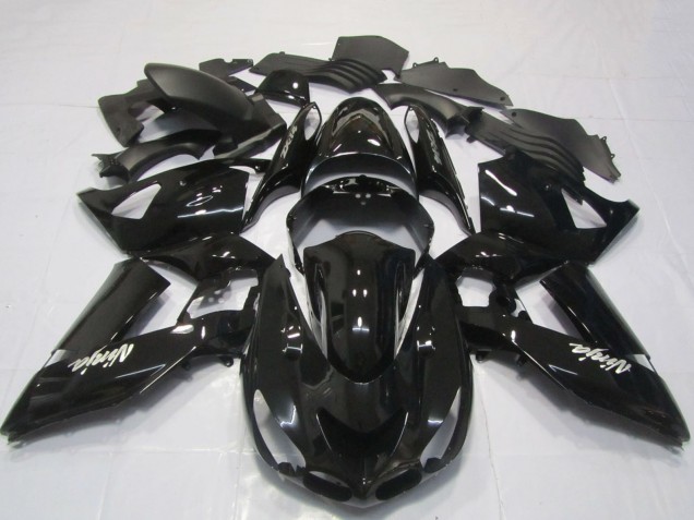 2006-2011 Kawasaki ZX14R Motorcycle Fairings - Glossy Black White Ninja Australia for Sale