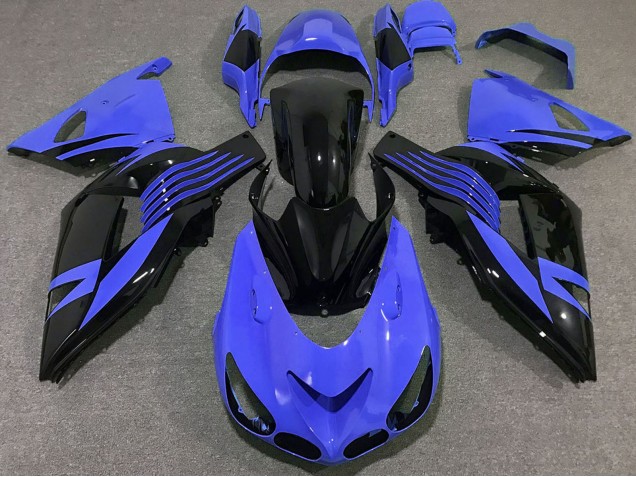 2006-2011 Kawasaki ZX14R Motorcycle Fairings - Blue Glossy Black Australia for Sale