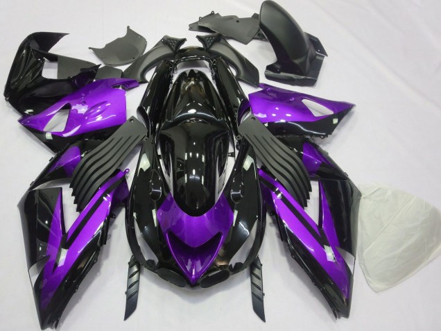 2006-2011 Kawasaki ZX14R Motorcycle Fairings - Purple Glossy Black Australia for Sale