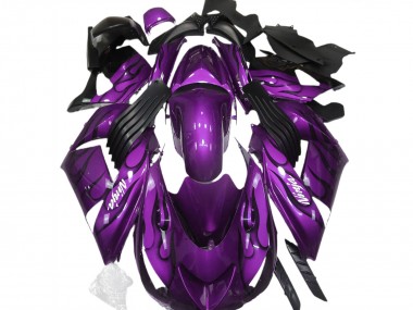 2006-2011 Kawasaki ZX14R Motorcycle Fairings - Purple Black Flame White Ninja Australia for Sale