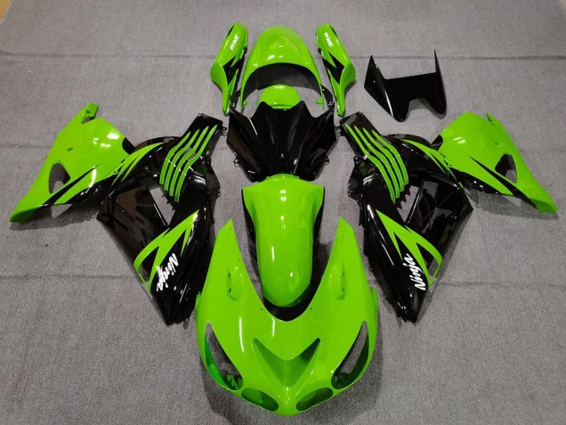 2006-2011 Kawasaki ZX14R Motorcycle Fairings - Green Glossy Black White Ninja Australia for Sale