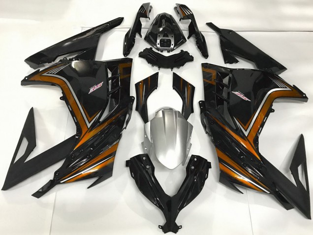 2013-2024 Kawasaki Ninja 300 Motorcycle Fairings - Glossy Black Orange Australia for Sale