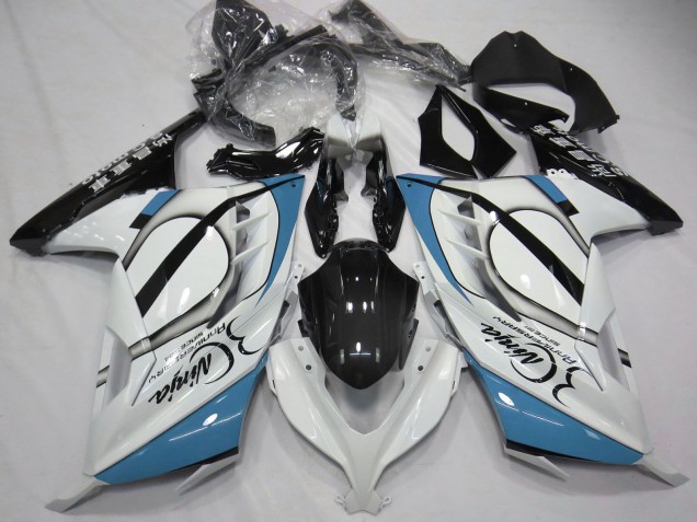 2013-2024 Kawasaki Ninja 300 Motorcycle Fairings - Glossy White Light Blue Black Australia for Sale