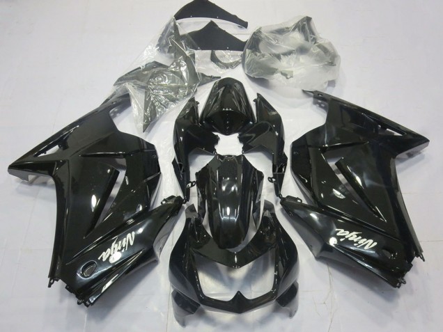 2008-2012 Kawasaki Ninja 250 Motorcycle Fairings - Glossy Black White Ninja Australia for Sale