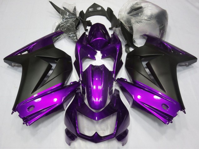 2008-2012 Kawasaki Ninja 250 Motorcycle Fairings - Purple Matte Black Australia for Sale