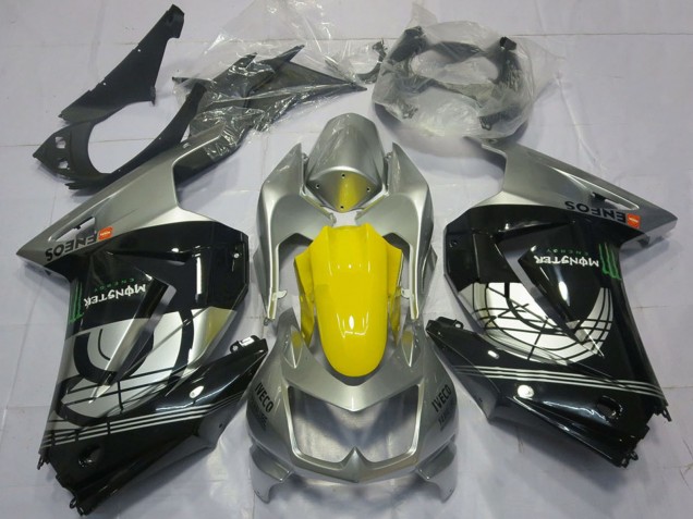 2008-2012 Kawasaki Ninja 250 Motorcycle Fairings - Silver Yellow Glossy Black Australia for Sale