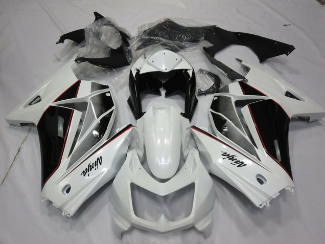 2008-2012 Kawasaki Ninja 250 Motorcycle Fairings - White Glossy Black Australia for Sale