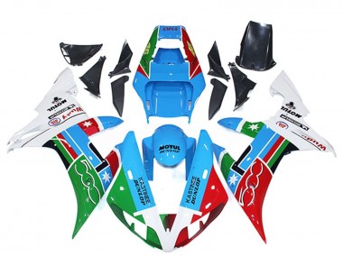 2002-2003 Yamaha R1 Motorcycle Fairings - White Blue Red Green Motul Michelin Dunlop Australia for Sale