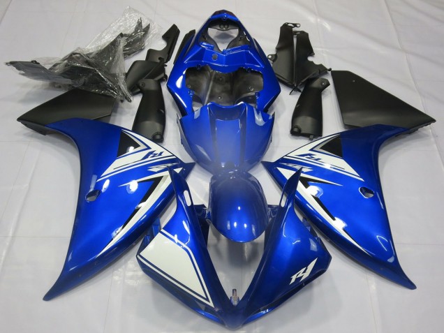2012-2014 Yamaha R1 Motorcycle Fairings - Blue White Matte Black Australia for Sale