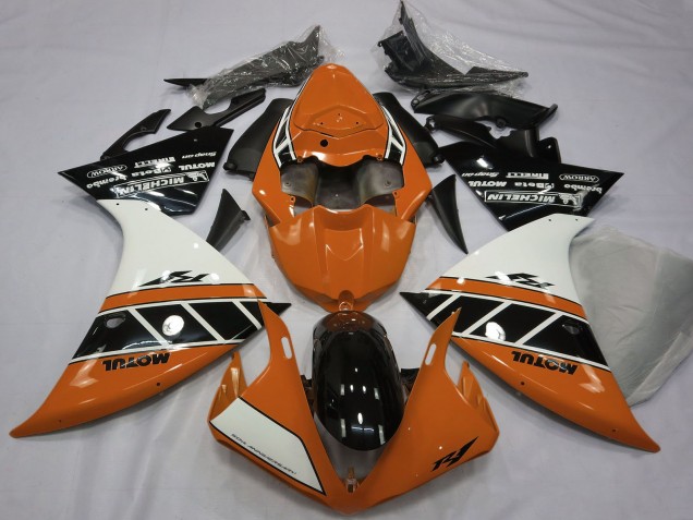 2012-2014 Yamaha R1 Motorcycle Fairings - Orange White Glossy Black Australia for Sale