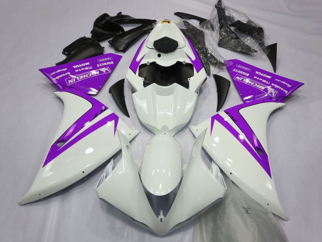 2012-2014 Yamaha R1 Motorcycle Fairings - White Purple Australia for Sale