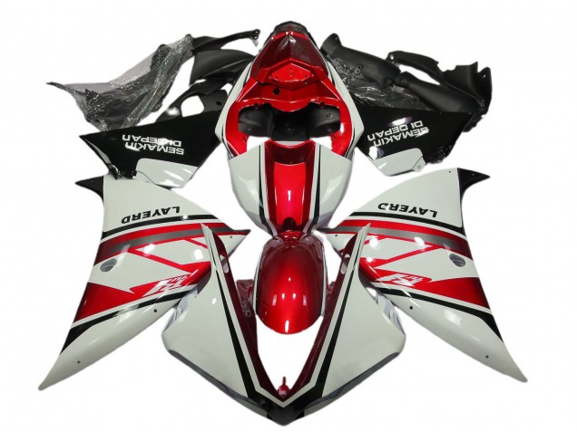 2012-2014 Yamaha R1 Motorcycle Fairings - White Red Black Layerd Semakin Didepan Australia for Sale