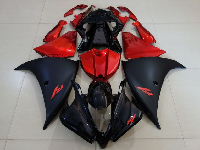 2012-2014 Yamaha R1 Motorcycle Fairing - Glossy Black Matte Black Red Australia for Sale