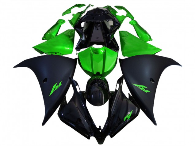 2012-2014 Yamaha R1 Motorcycle Fairings - Glossy Black Matte Black Green Australia for Sale