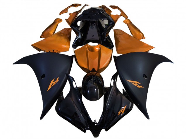 2012-2014 Yamaha R1 Motorcycle Fairings - Glossy Black Matte Black Orange Australia for Sale