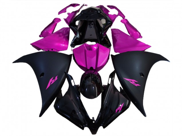 2012-2014 Yamaha R1 Motorcycle Fairings - Glossy Black Matte Black Pink Australia for Sale