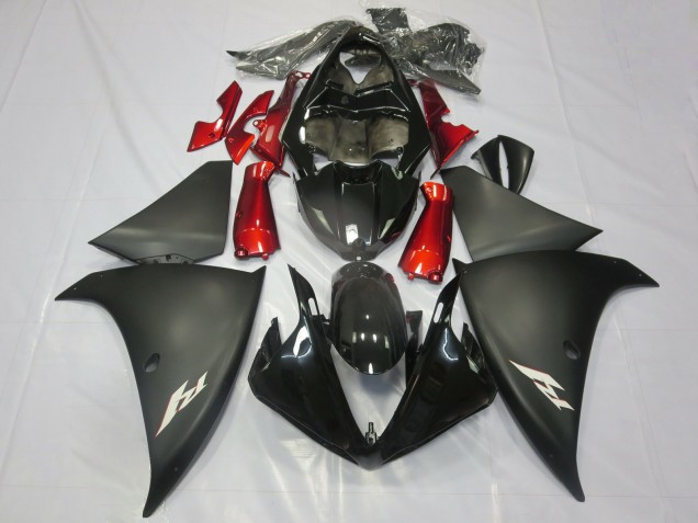 2012-2014 Yamaha R1 Motorcycle Fairings - Glossy Black Matte Black Red Australia for Sale