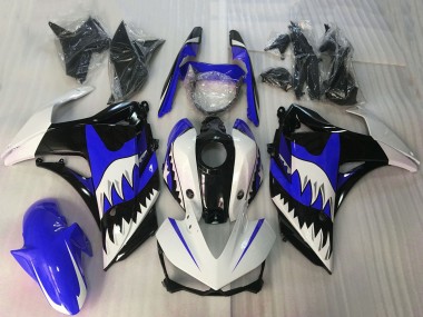 2015-2018 Yamaha R3 Motorcycle Fairings - White Blue Glossy Black Shark Australia for Sale
