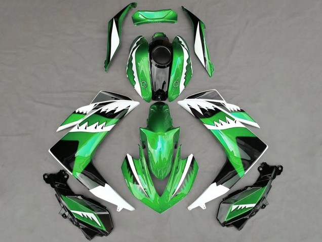 2015-2018 Yamaha R3 Motorcycle Fairings - Green White Black Shark Australia for Sale