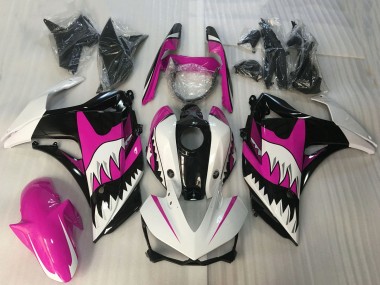 2015-2018 Yamaha R3 Motorcycle Fairings - White Pink Glossy Black Shark Australia for Sale