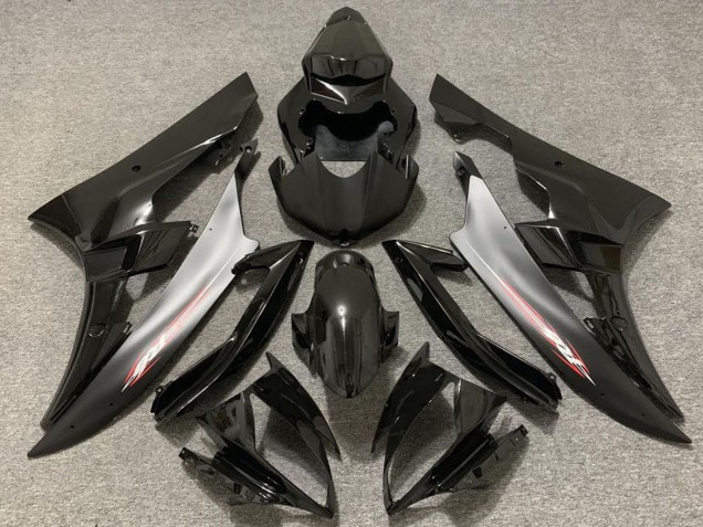 2006-2007 Yamaha R6 Motorcycle Fairings - Glossy Black Silver Australia for Sale
