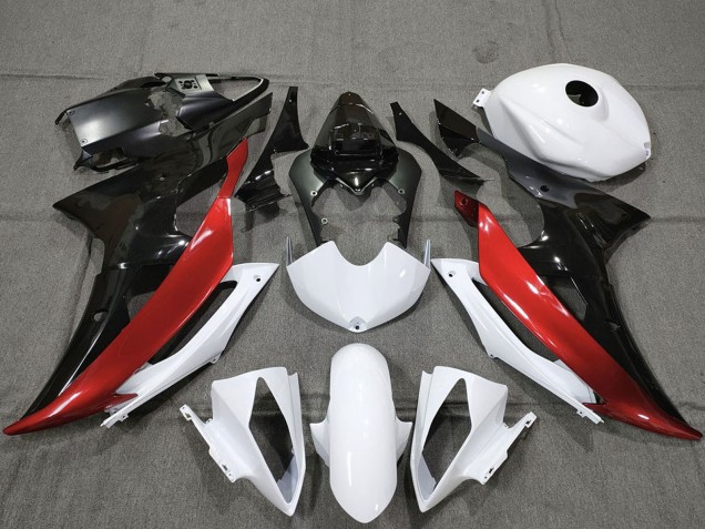 2008-2016 Yamaha R6 Motorcycle Fairings - White Red Glossy Black Australia for Sale