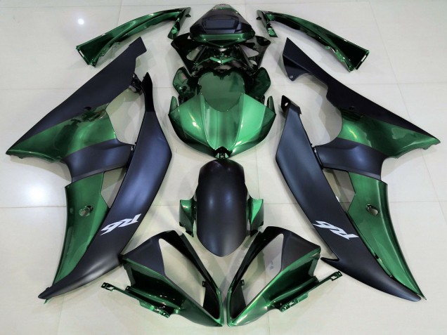 2008-2016 Yamaha R6 Motorcycle Fairings - Green Matte Black Australia for Sale