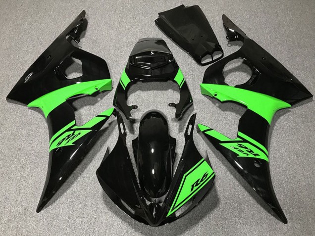 2003-2004 Yamaha R6 Motorcycle Fairings - Glossy Black Green Australia for Sale