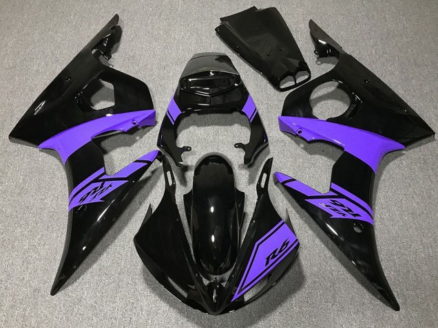 2003-2004 Yamaha R6 Motorcycle Fairings - Glossy Black Purple Australia for Sale