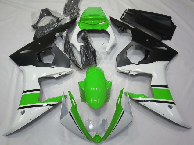 2003-2004 Yamaha R6 Motorcycle Fairings - White Green Matte Black Australia for Sale
