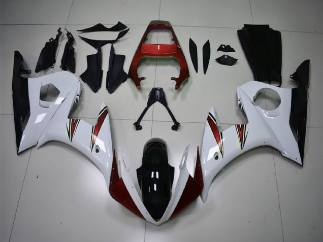 2003-2004 Yamaha R6 Motorcycle Fairings - White Red Glossy Black Australia for Sale