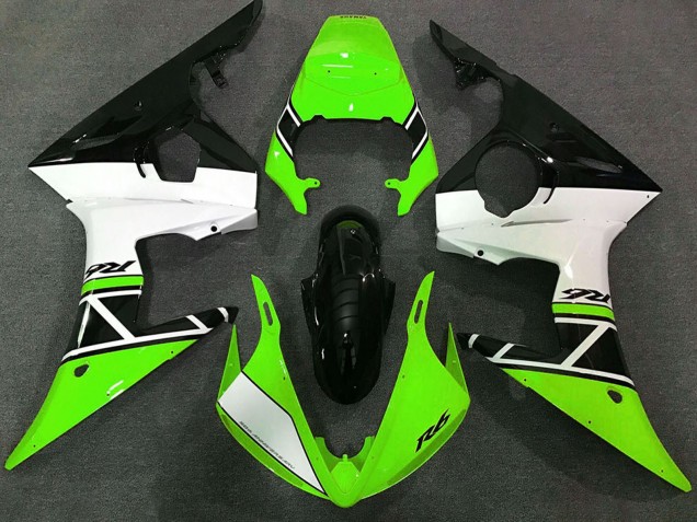 2003-2004 Yamaha R6 Motorcycle Fairings - Green White Glossy Black Australia for Sale