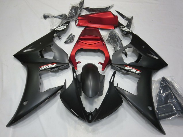 2003-2004 Yamaha R6 Motorcycle Fairings - Red Matte Black Australia for Sale