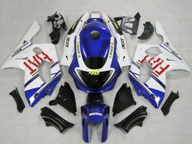1996-2007 Yamaha YZF600R Thundercat Motorcycle Fairings - White Blue Fiat Motul Australia for Sale