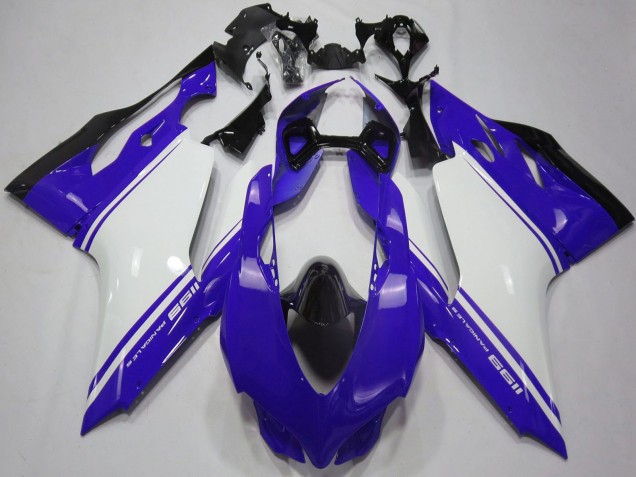 2011-2014 Ducati 1199 Motorcycle Fairings - Glossy Blue White Black Australia for Sale