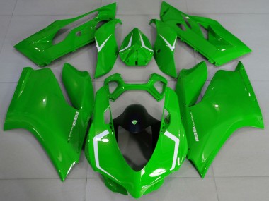 2011-2014 Ducati 1199 Motorcycle Fairings - Glossy Green White Australia for Sale