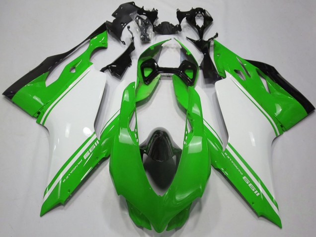 2011-2014 Ducati 1199 Motorcycle Fairings - Glossy Green White Black Australia for Sale
