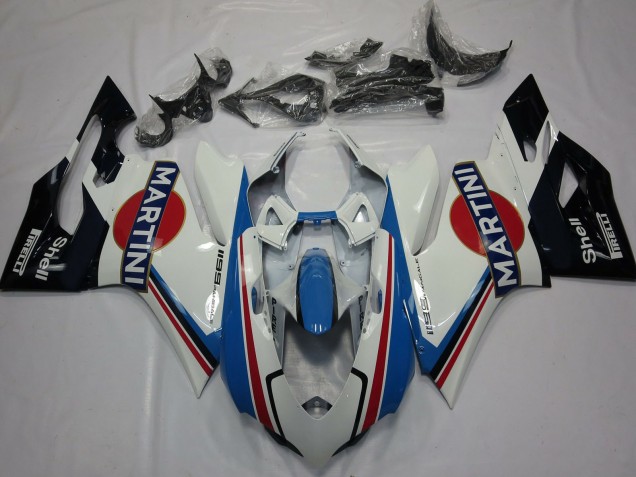 2011-2014 Ducati 1199 Motorcycle Fairings - White Light Blue Red Black Martini Australia for Sale