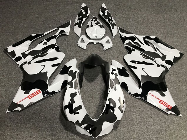 2011-2014 Ducati 899 Motorcycle Fairings - White Black Camouflage Australia for Sale