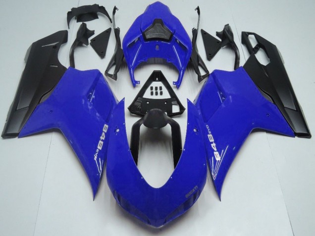 2007-2014 Ducati 848 Motorcycle Fairings - Blue Matte Black Australia for Sale