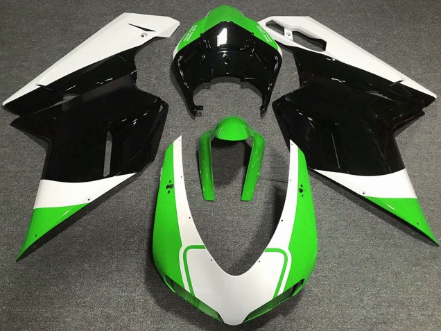 2007-2014 Ducati 848 1098 1198 Motorcycle Fairings - White Green Glossy Black Australia for Sale