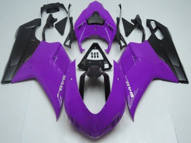 2007-2014 Ducati 848 Motorcycle Fairings - Purple Matte Black Australia for Sale