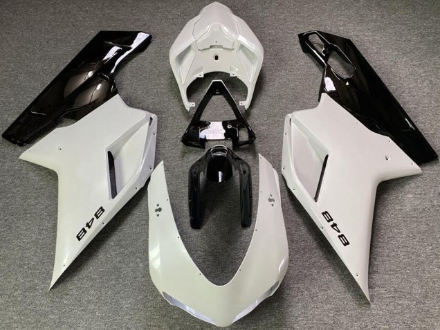 2007-2014 Ducati 848 Motorcycle Fairings - Pearl White Glossy Black Australia for Sale